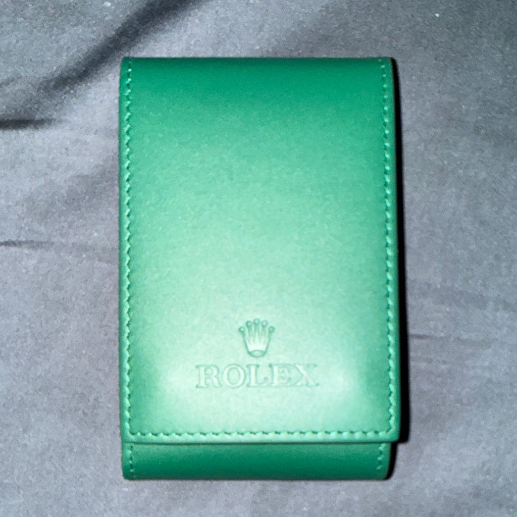 rolex vibrant green leather pouch